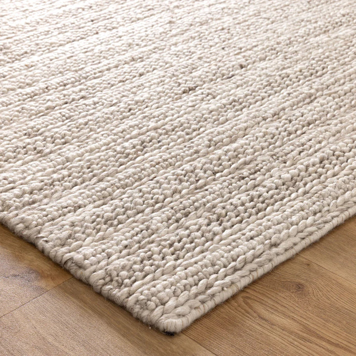 Style stitched Mix Beige Hand Woven Wool Floor Rug