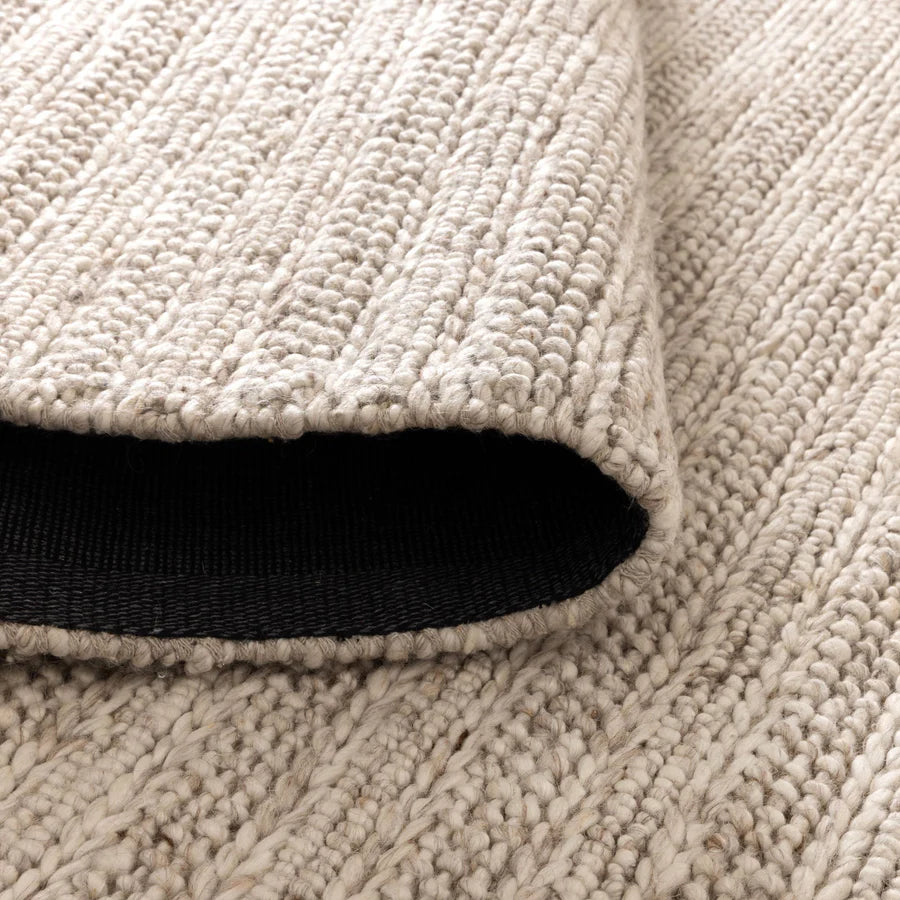 Style stitched Mix Beige Hand Woven Wool Floor Rug