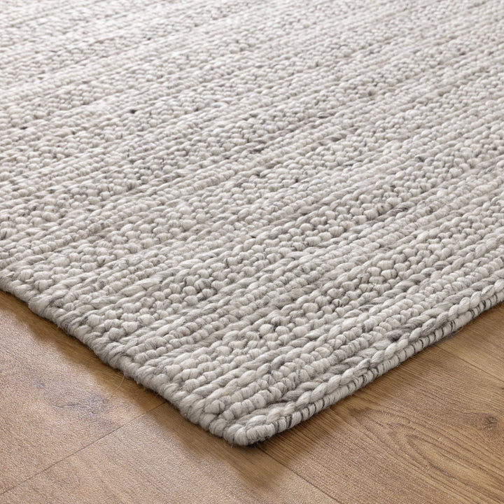 Style stitched Mix Grey Hand Woven Wool Floor Rug