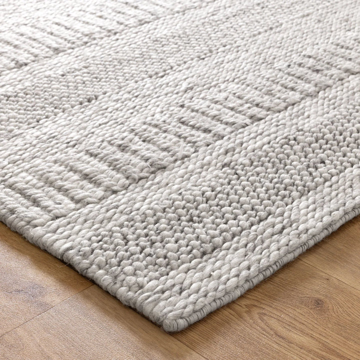 Style Grey Hand Woven Wool Floor Rug