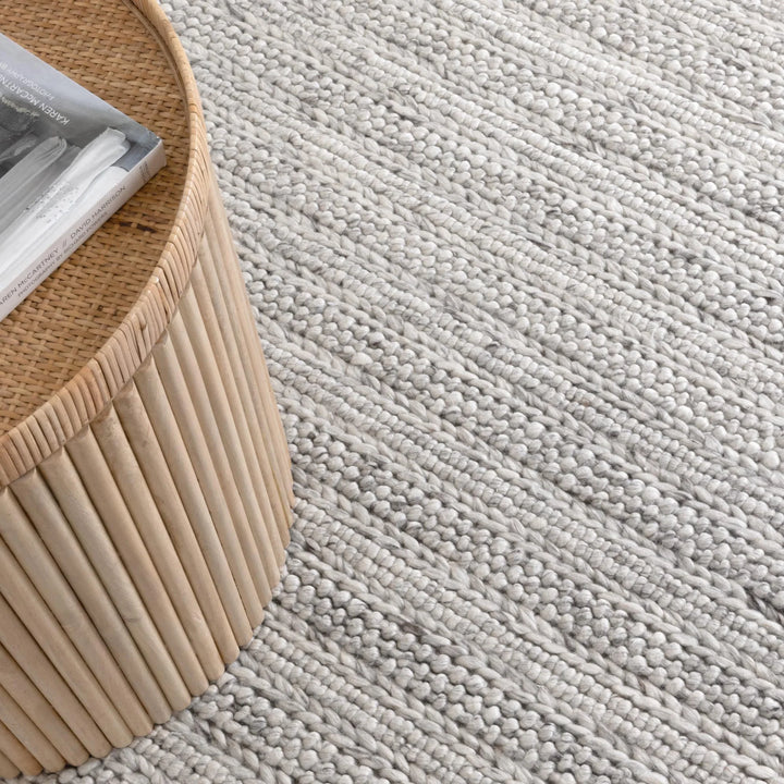 Style stitched Mix  Ivory Hand Woven Wool Floor Rug
