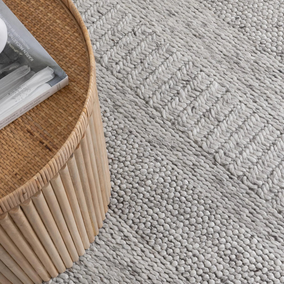 Style Grey Hand Woven Wool Floor Rug
