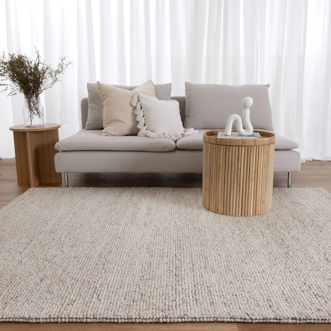 Style Loop beige  Hand Woven Wool Floor Rug