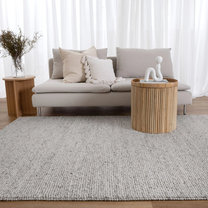 Style Loop Grey Hand Woven Wool Floor Rug