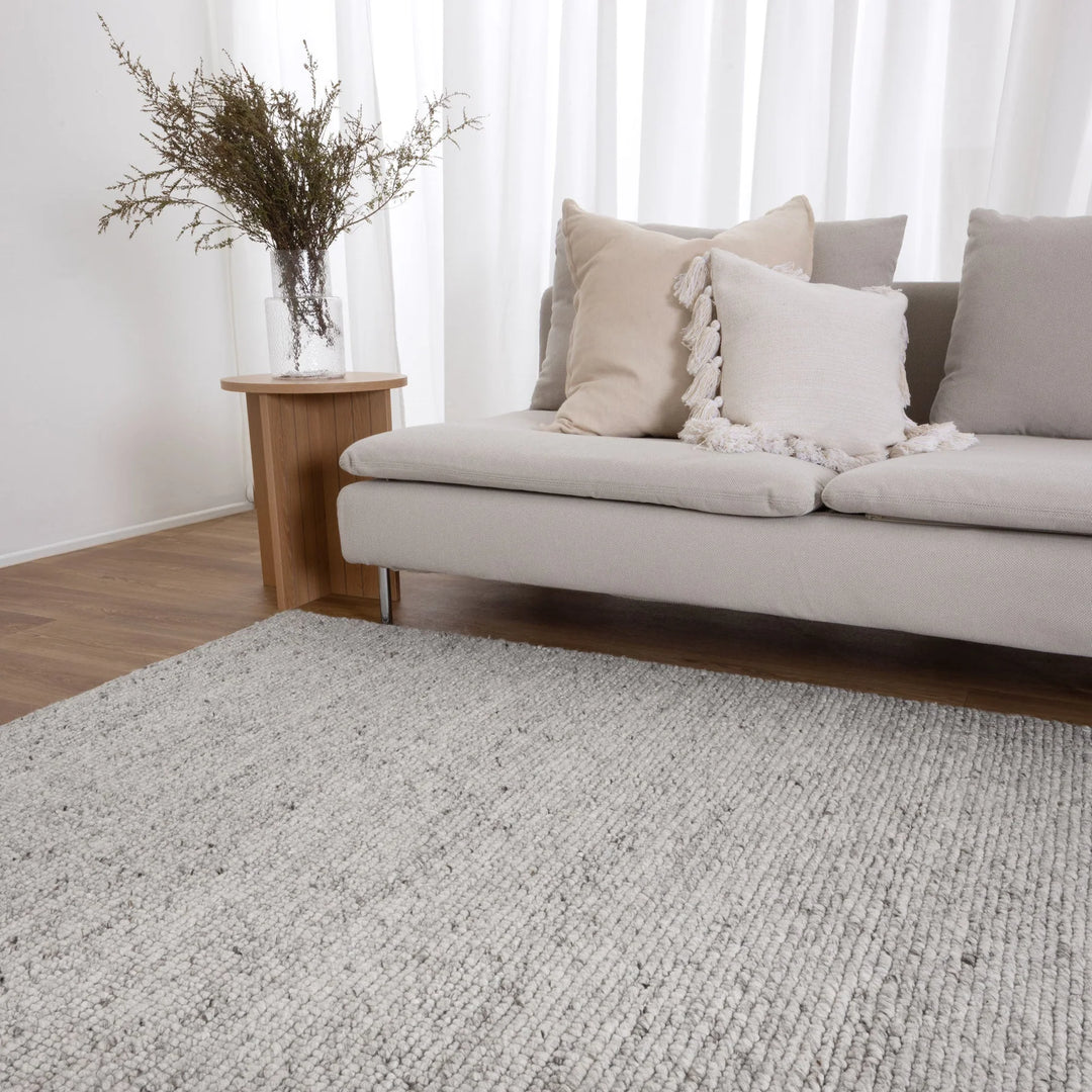 Style Loop Grey Hand Woven Wool Floor Rug