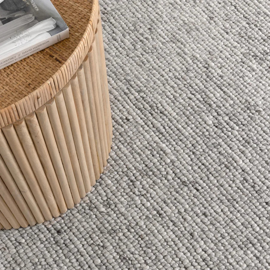 Style Loop Grey Hand Woven Wool Floor Rug