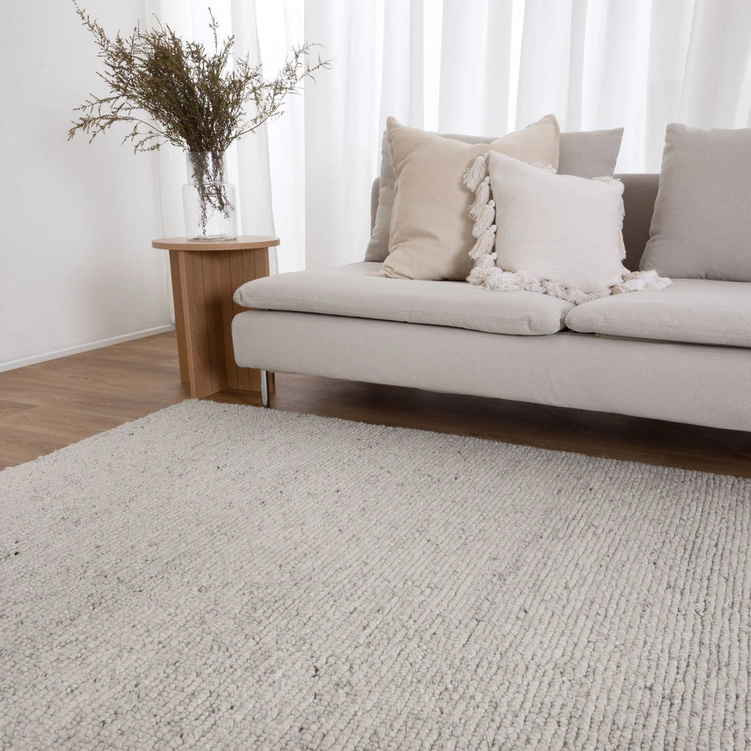 Style Loop Ivory  Hand Woven Wool Floor Rug