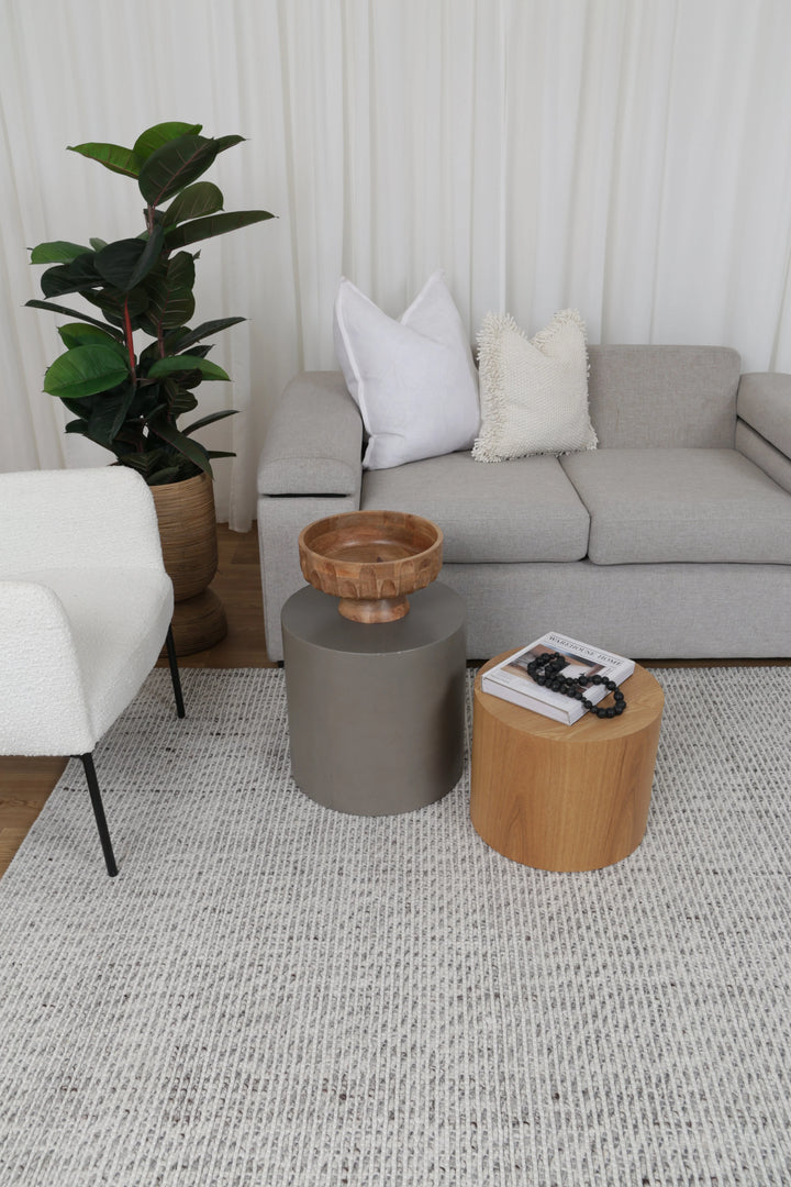 Leo IVORY HAND WOVEN WOOL Polyster  FLOOR RUG