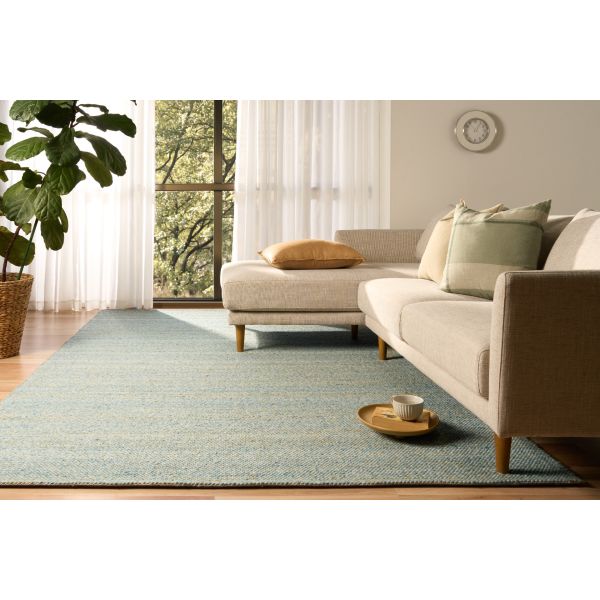 TERRA HANDWOVEN Wool Rug – Multi Teal Blue