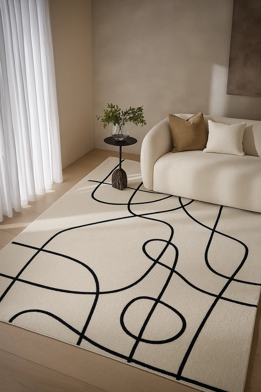 Fabien Flow Floor Rug Black