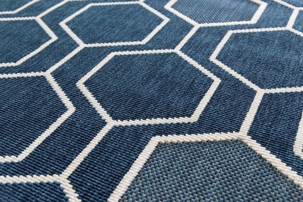 Bjorn Hive BLUE indoor outdoor floor rug