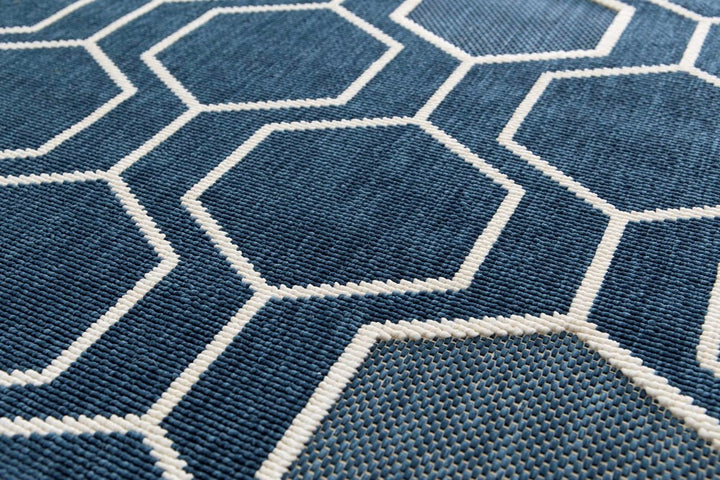 Bjorn Hive BLUE indoor outdoor floor rug
