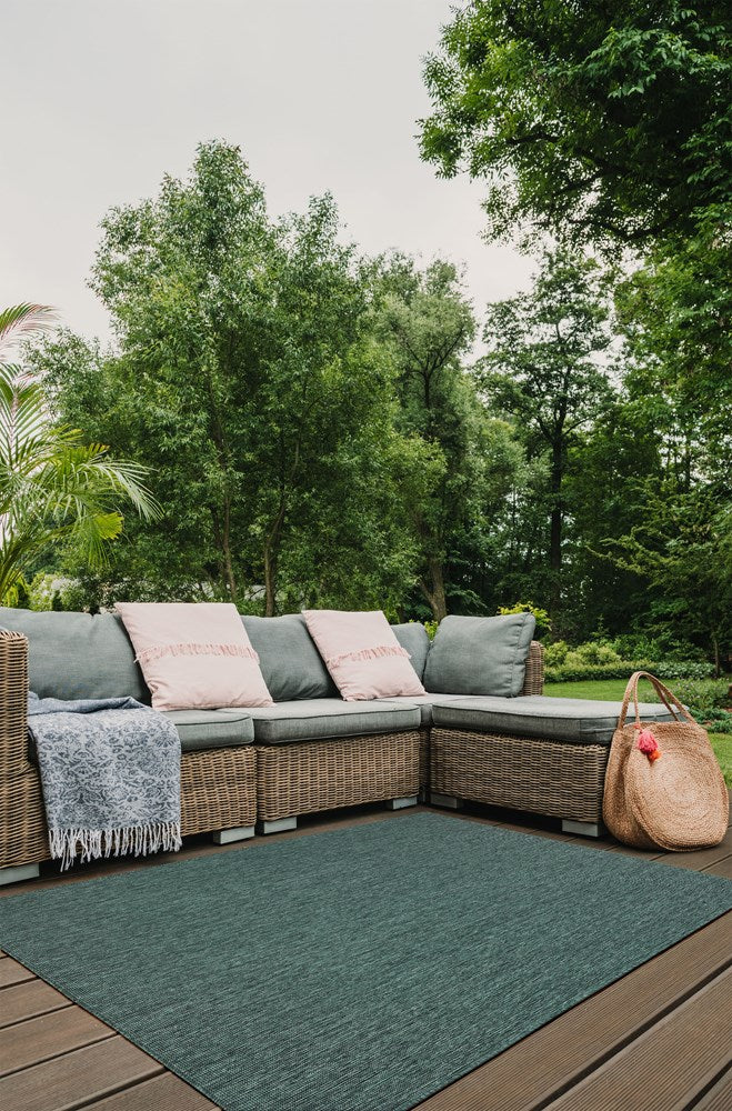 PLAIN REVERSIBLE GREEN INDOOR OUTDOOR FLOOR RUG