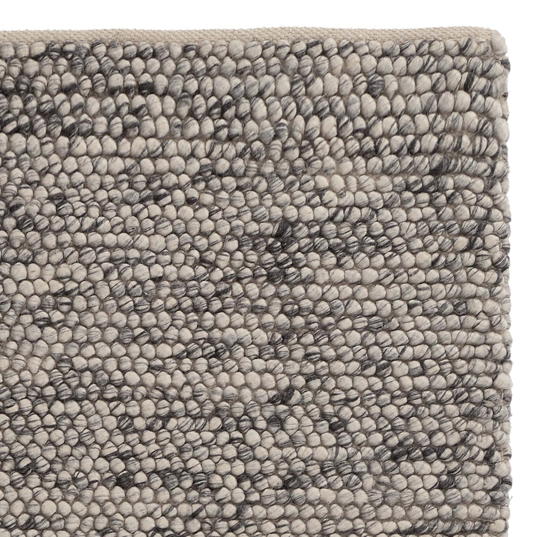 PEBBLES DARK GREY HAND WOVEN FELTED WOOL FLOOR RUG