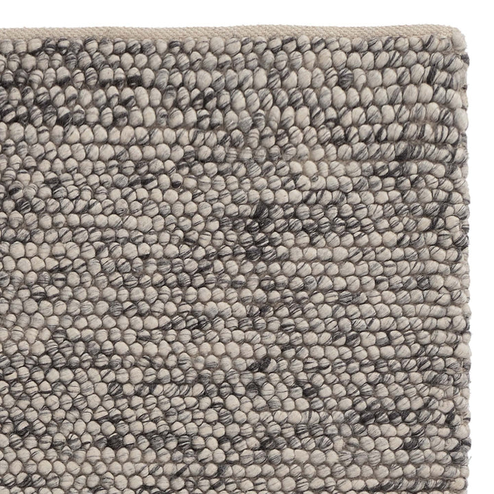 PEBBLES DARK GREY HAND WOVEN FELTED WOOL FLOOR RUG