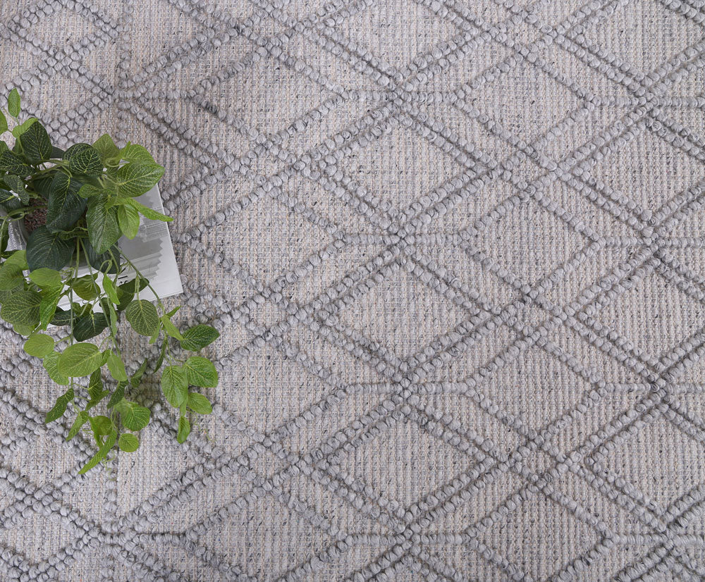 Tribeca Cobblestone Tribal Silver Grey Floor rug