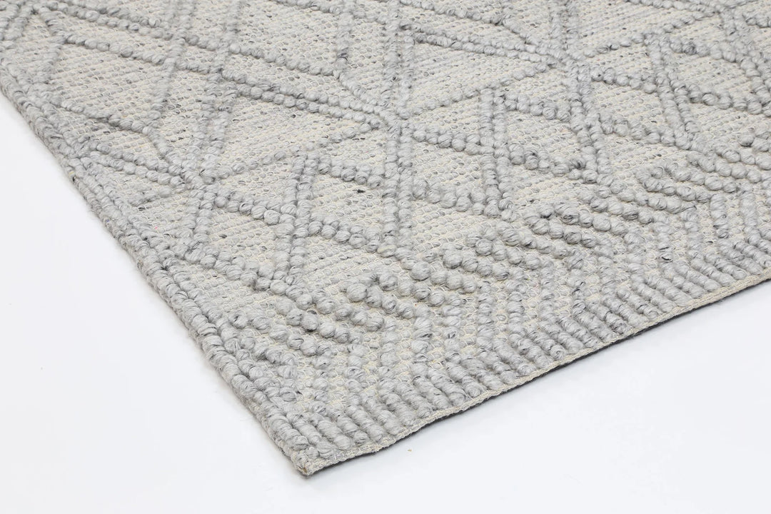 Tribeca Cobblestone Tribal Silver Grey Floor rug