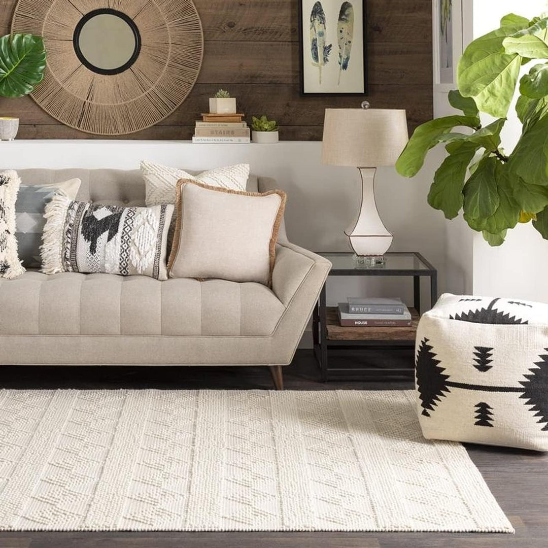 Atlanta ivory HAND WOVEN WOOL RUG