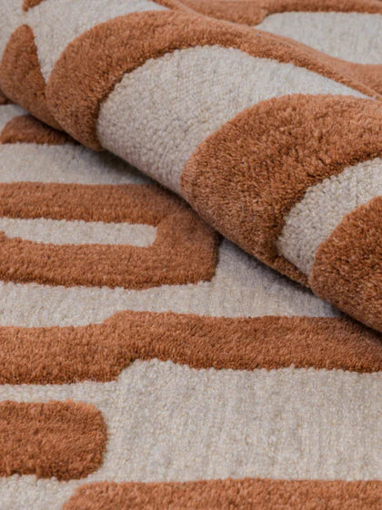 DANISH Handtufted Wool Rust Maze