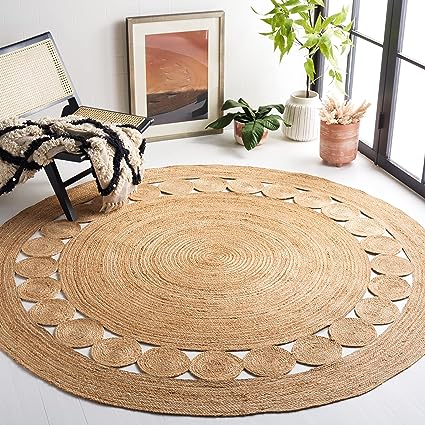 DOT ROSE NATURAL JUTE FLOOR RUG