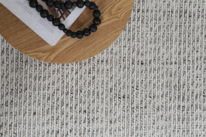 Leo IVORY HAND WOVEN WOOL Polyster  FLOOR RUG