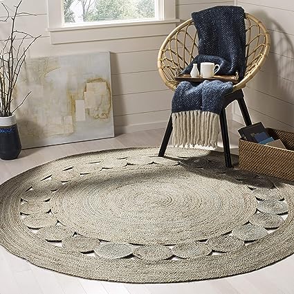 DOT ROSE GREY JUTE FLOOR RUG