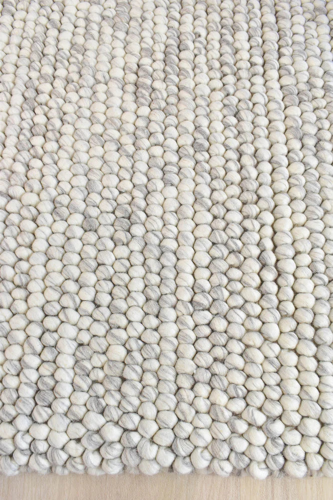 PEBBLES SILVER MIST HAND WOVEN WOOL FLOOR RUG