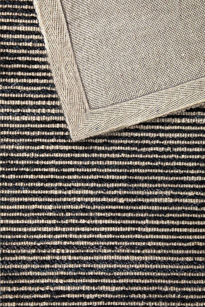 Allure Black Textured Easy care floor Rug