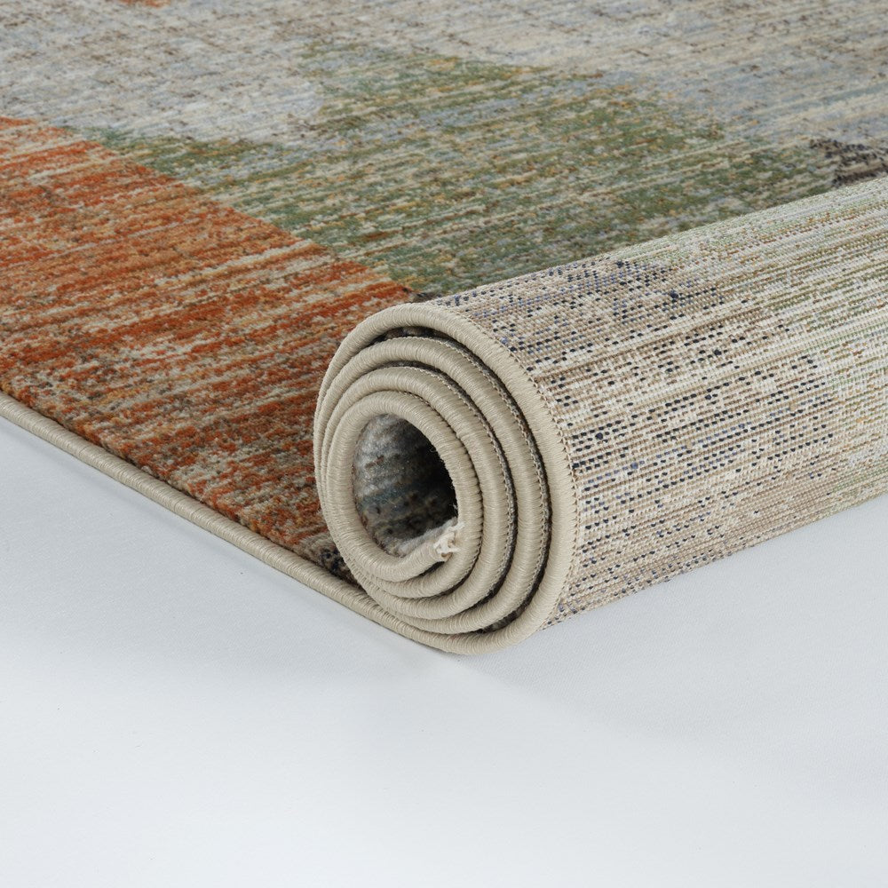 ASENA RUST EASY CARE FLOOR RUG