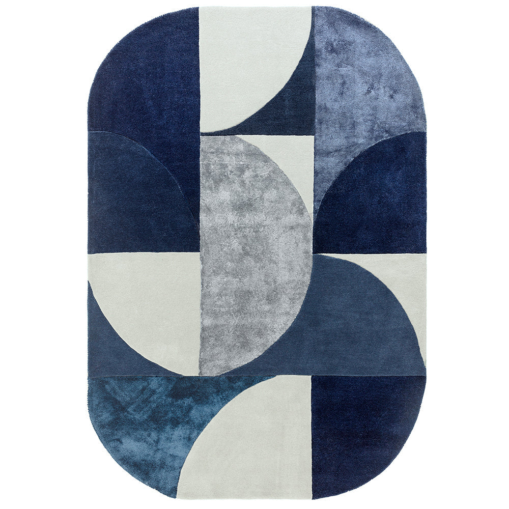 Asiatic Oval Indigo Rug