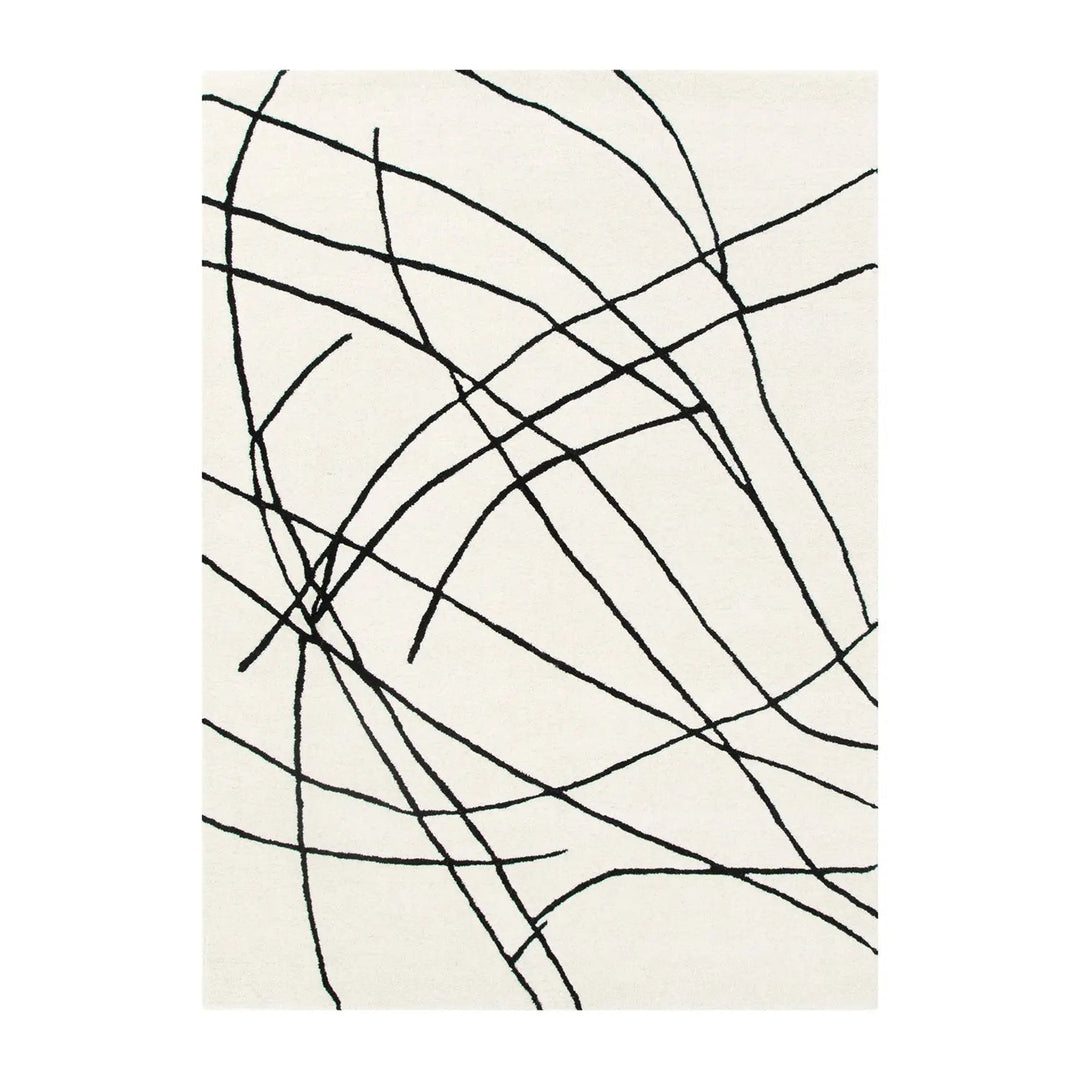 Alison Ivory Charcoal Wool Rug THERUG