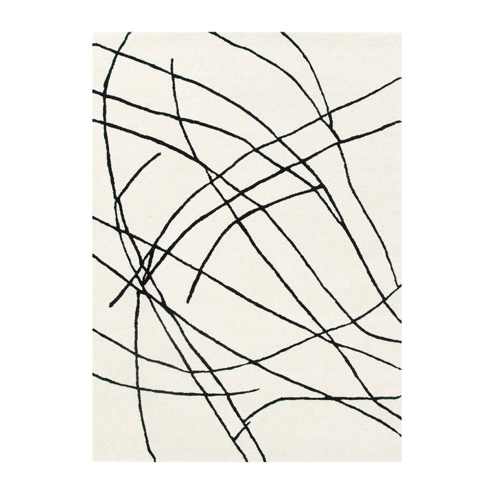 Alison Ivory Charcoal Wool Rug THERUG
