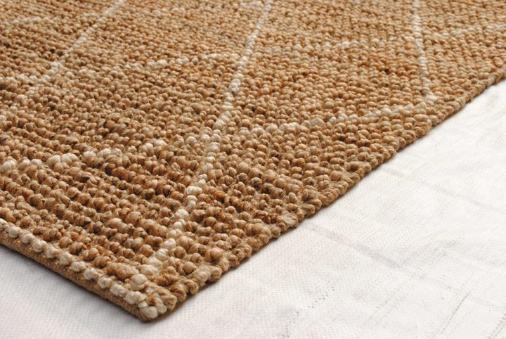 BARWANG WHITE NATURAL BOUCLE JUTE RUG