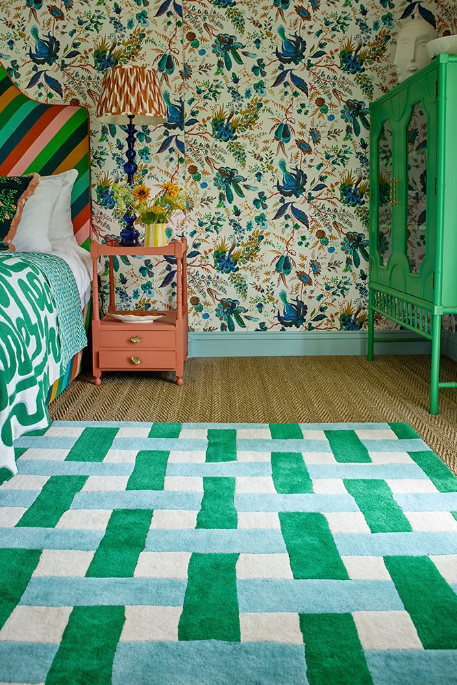 HARLEQUIN BASKET WEAVE EMERALD/AQUAMARINE 144107 - SOPHIE ROBINSON