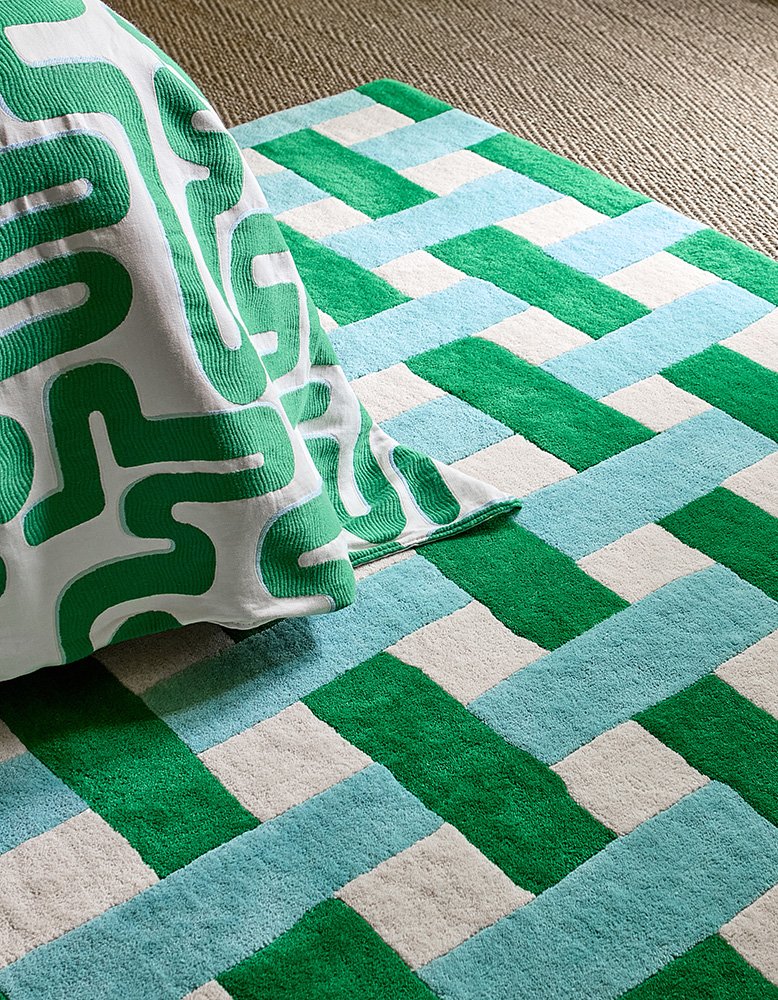 HARLEQUIN BASKET WEAVE EMERALD/AQUAMARINE 144107 - SOPHIE ROBINSON