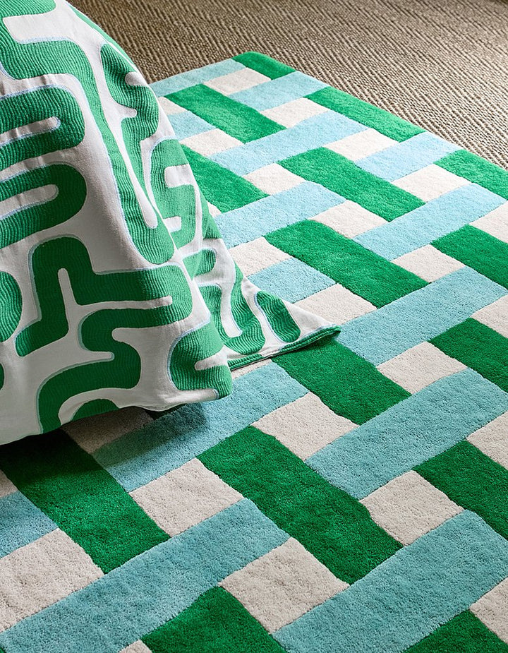 HARLEQUIN BASKET WEAVE EMERALD/AQUAMARINE 144107 - SOPHIE ROBINSON