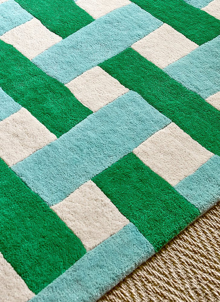 HARLEQUIN BASKET WEAVE EMERALD/AQUAMARINE 144107 - SOPHIE ROBINSON