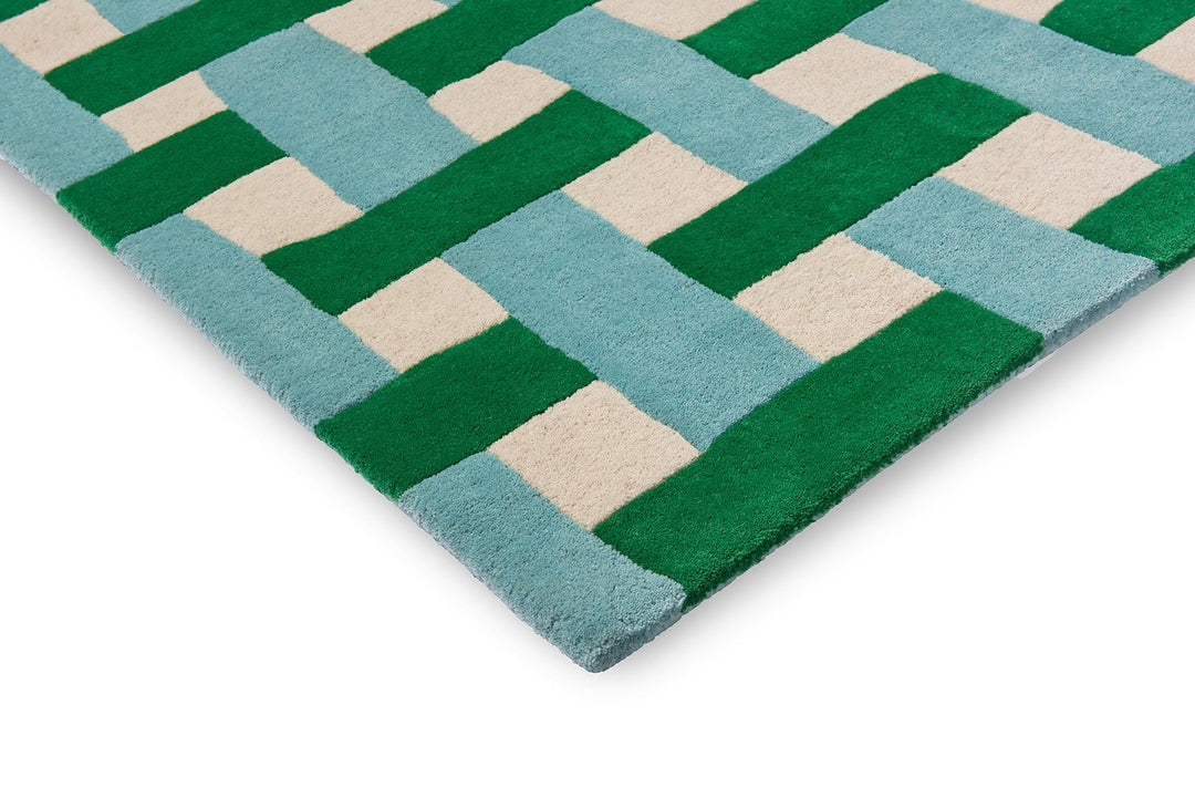 HARLEQUIN BASKET WEAVE EMERALD/AQUAMARINE 144107 - SOPHIE ROBINSON