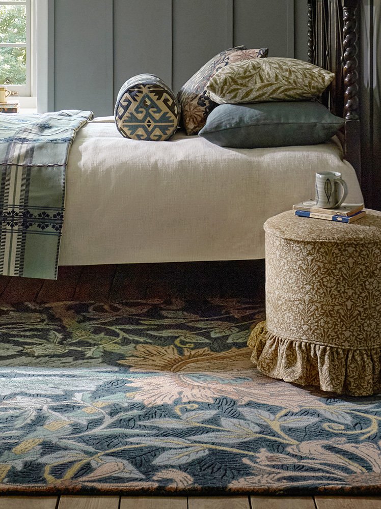 MORRIS & CO HONEYSUCKLE & TULIP TEAL 130407
