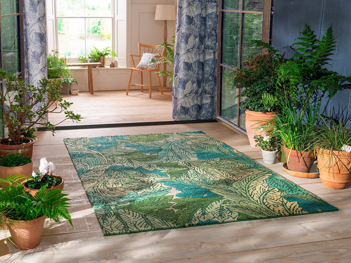 MORRIS & CO ACANTHUS NETTLE/SKY BLUE OUTDOOR 427307