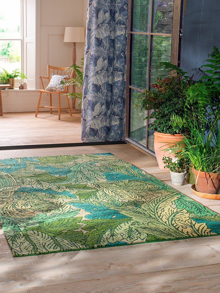 MORRIS & CO ACANTHUS NETTLE/SKY BLUE OUTDOOR 427307