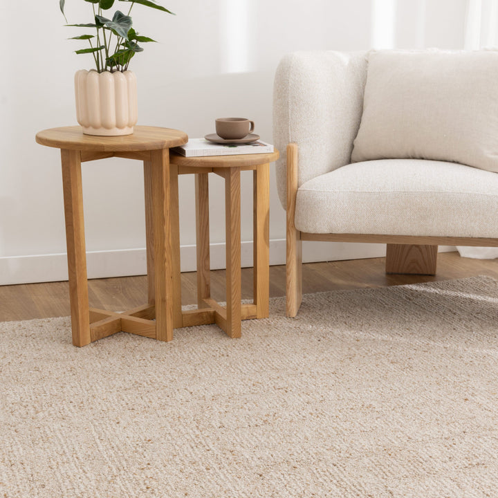 Seren Beige Modern Wool Rug