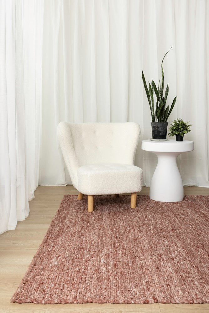 MERINO PURE NZ WOOL CORAL FLOOR RUG