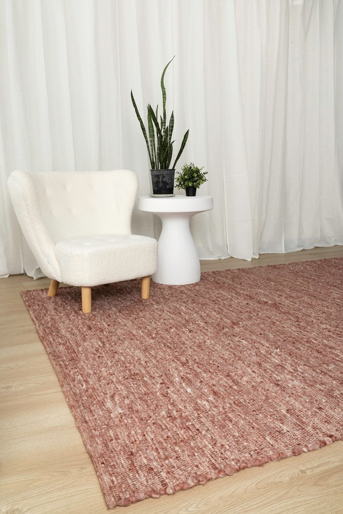 MERINO PURE NZ WOOL CORAL FLOOR RUG