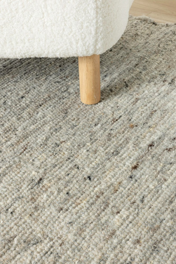 MERINO PURE NZ WOOL NON FELTED NATURAL STONE FLOOR RUG