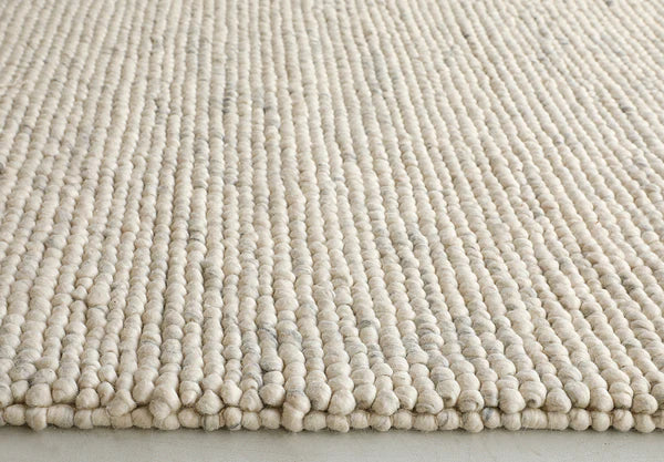 BARCELONA IVORY PURE NZ WOOL HAND WOVEN FLOOR RUG