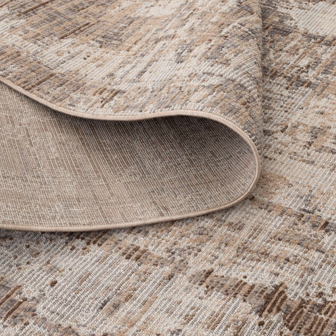 Cherie Distressed Look Watercolour Beige Grey Rug - CH08