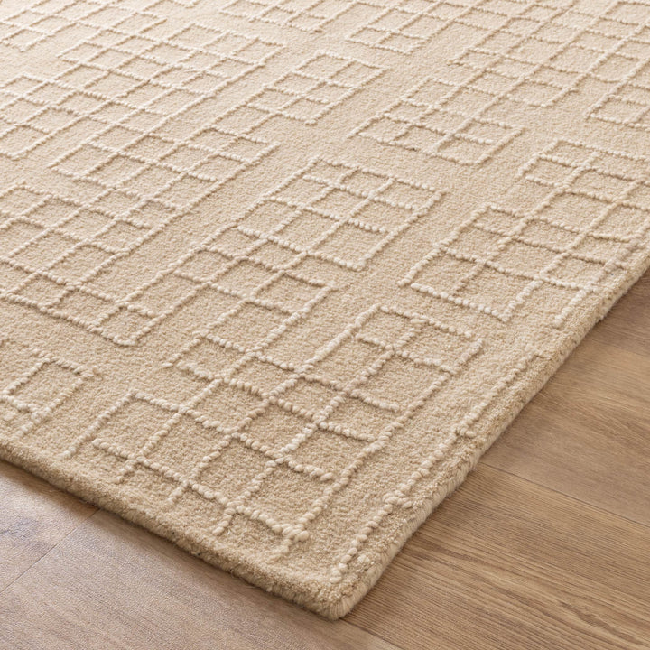 Casper  Croissant Beige Knitted Wool Rug