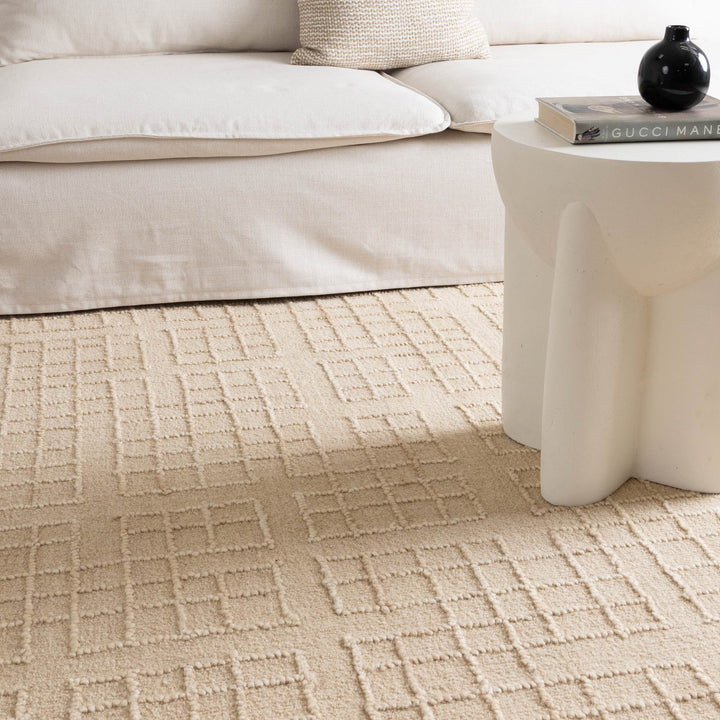 Casper  Croissant Beige Knitted Wool Rug