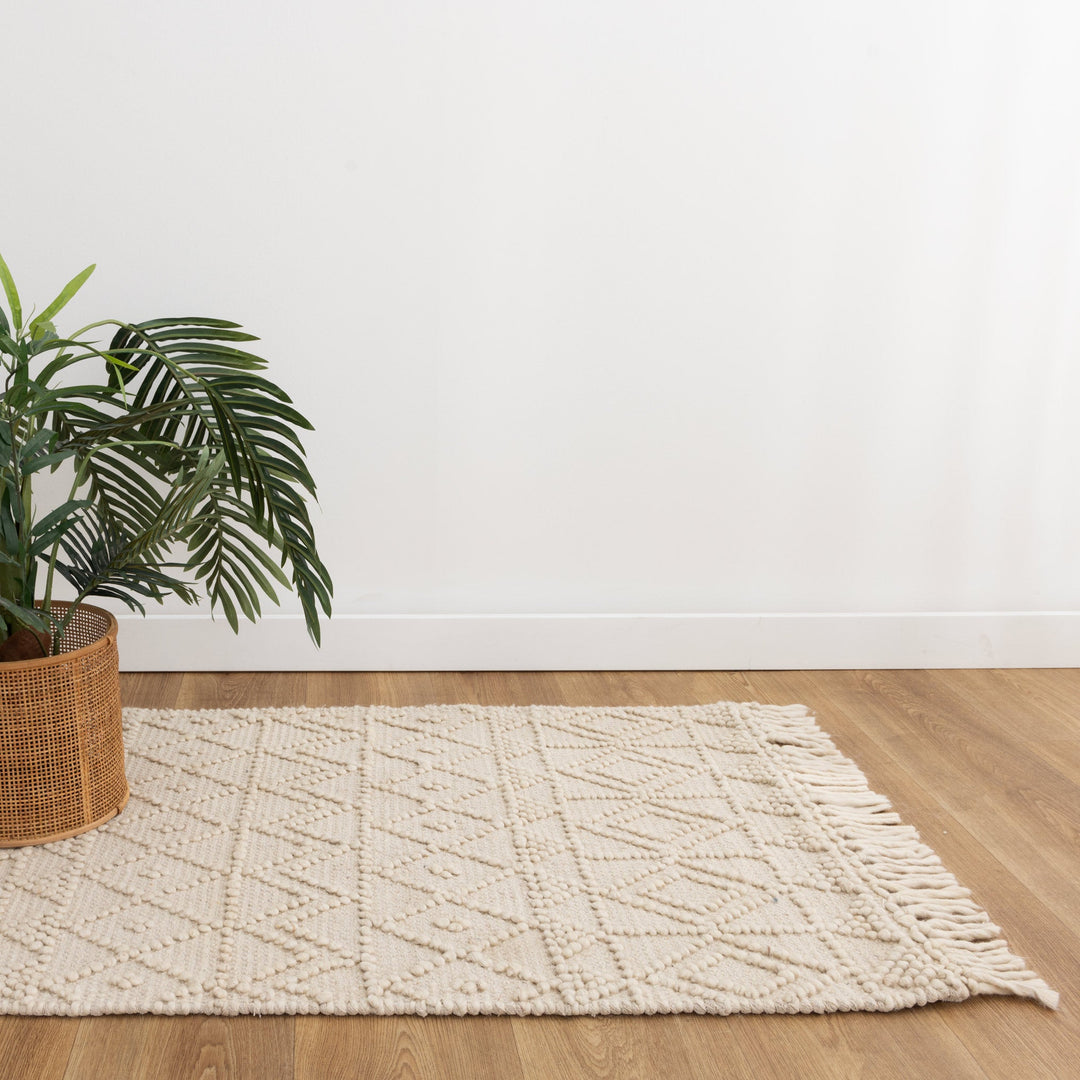 Diego Inca Beige Wool Rug - DIEG01